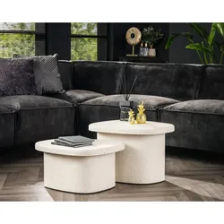 designline »stone organic« Couchtisch 2er-Set in Marmorverbundstoff