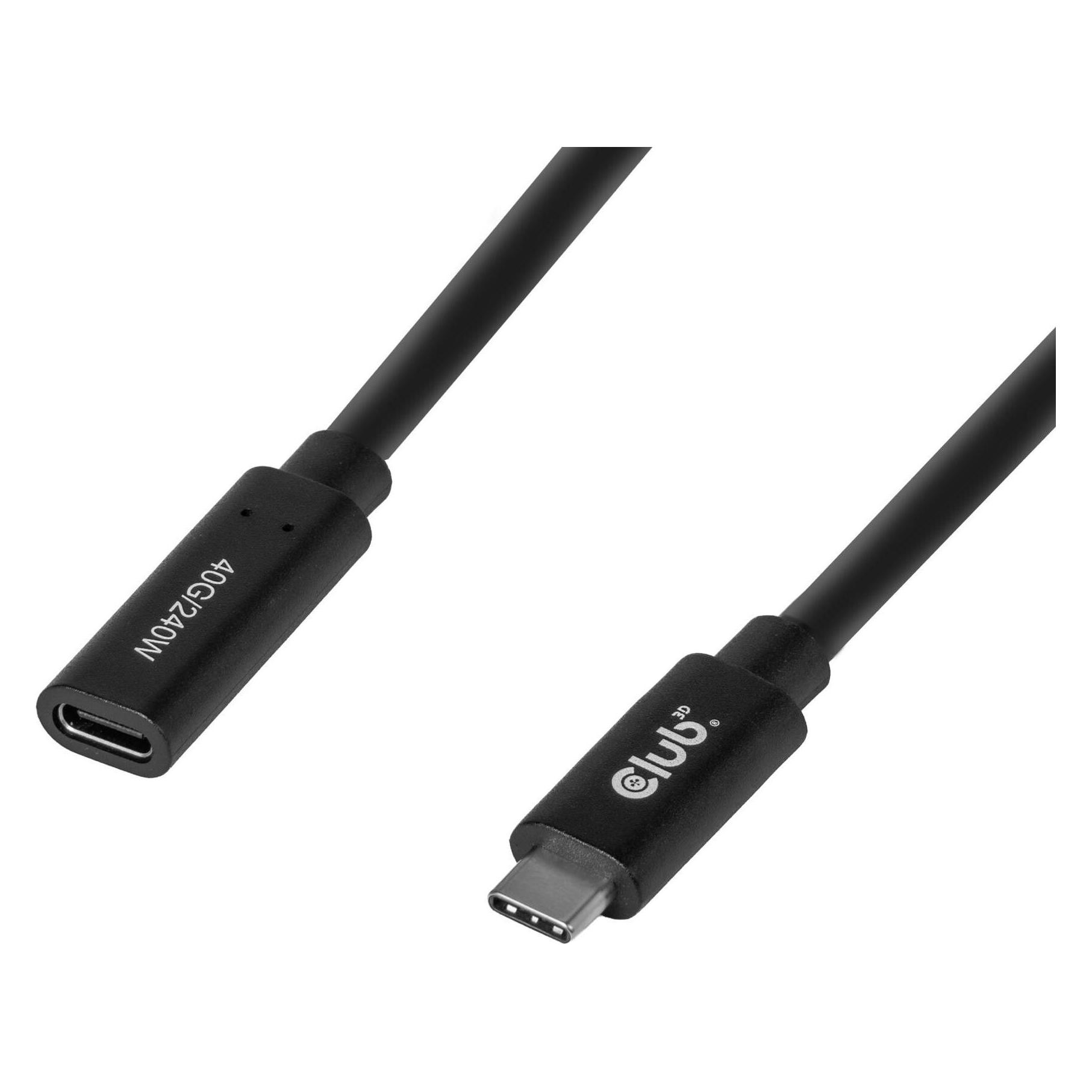 Club 3D Club3D Kabel USB 4 Typ C 1m Verlängerung 40Gbps St/Bu (1 m, USB 4, 240 W) (CAC-2502)