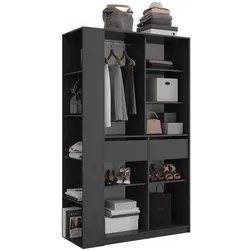 Vicco, Kleiderschrank, Kleiderschrank Elmo, Anthrazit, 50 x 200 cm 2er Set (50 x 50 x 200 cm)
