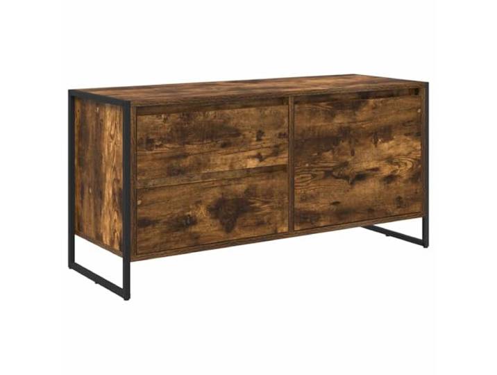 KGFHERENB TV-Schrank Lowboard 100x36x49,5 cm Holzwerkstoff Stahl Vielseitiges Medienmöbel fürs Wohnzimmer mit Tür und Schublade für geordnete Konsolen und Zubehör im Industrial-Look.
