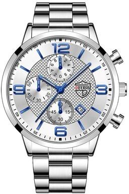 Uplifted Goods Sleek Classic Mens Wristwatch silver White