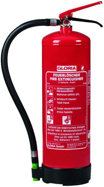 GLORIA Extincteur à poudre permanente 9 litres SDE 9 sans fluor Classe de feu A & B (8142320000)