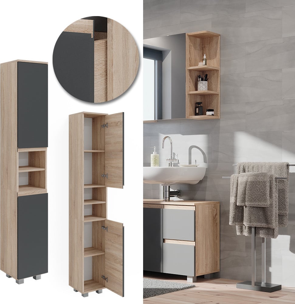 Vicco Badkamerkast J-Shape Sonoma, Model 40125
