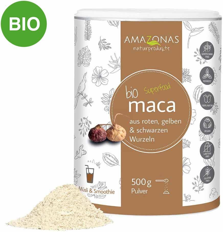 AMAZONAS Bio Superfood Maca 100% Pur Bio Pulver 500g