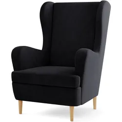 SESSEL VOGERA Ohrensessel Polstersessel, Schwarz