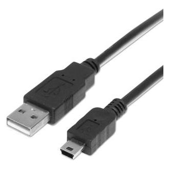 Logo USB Kabel (2.0), USB A-Stecker - Mini-USB-Stecker, 1.8m, schwarz, Preis für 1 Stk (1.80 m, USB 2.0) (44542578)