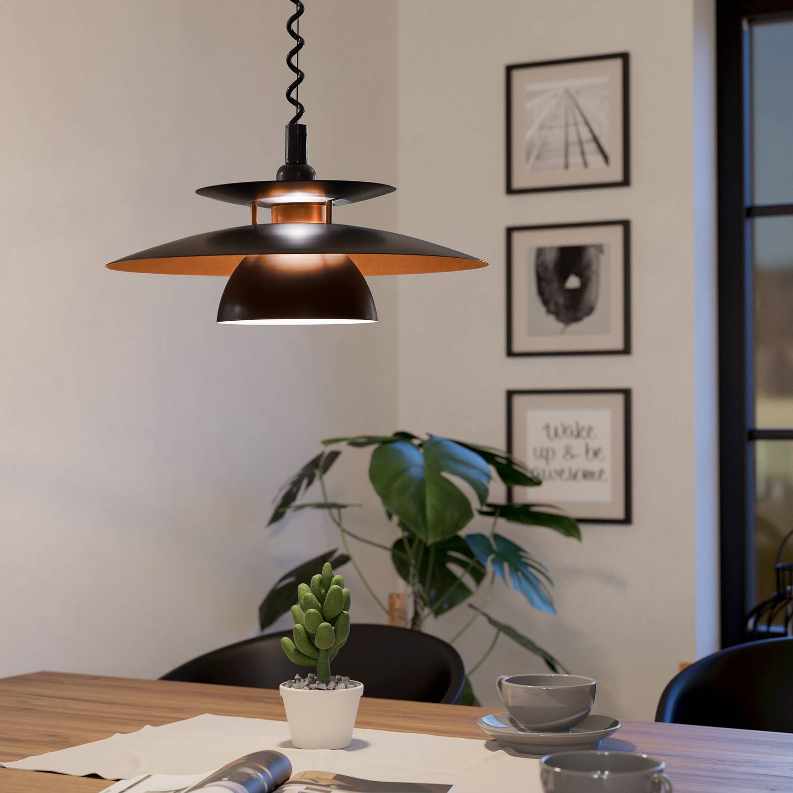 EGLO Pendant Light Brenda, dimmable, Black, Living / Dining Room, metal, Modern, Ceiling Light