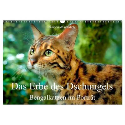 Das Erbe des Dschungels - Bengalkatzen im Porträt (Wandkalender 2027 DIN A3 quer), CALVENDO Monatskalender