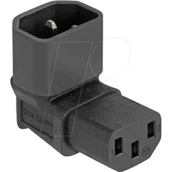 DELOCK 80472 - Netzadapter IEC 60320 - C14 auf C13, Stecker / Buchse, 10 A, 90°