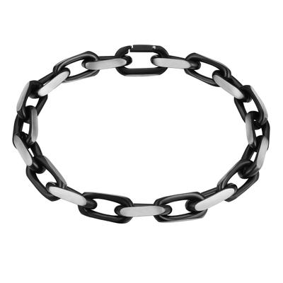 Gliederarmband TRUE REBELS "TR347", schwarz, Armbänder, Herren, Edelstahl, Gliederarmband, 9
