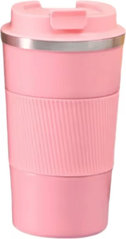 Uplift Curations ThermoDrive Stainless Steel Travel Mug Leakproof Insulated Coffee Cup For Car & Travel (380 510ML) pink 380ml