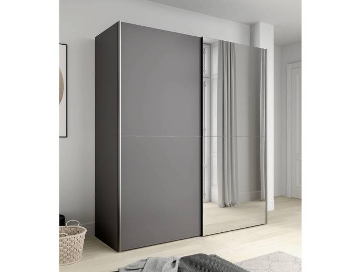 Schwebetürenschrank Blackrock 170 x 191 x 61cm Grau/Grau