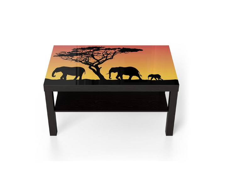 DEQORI Couchtisch 'Afrikanischer Abend', Glas Beistelltisch Glastisch modern