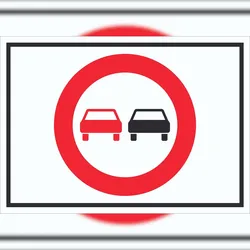 HB-Druck Überholverbot KFZ Symbol Schild A2 (420x594mm)