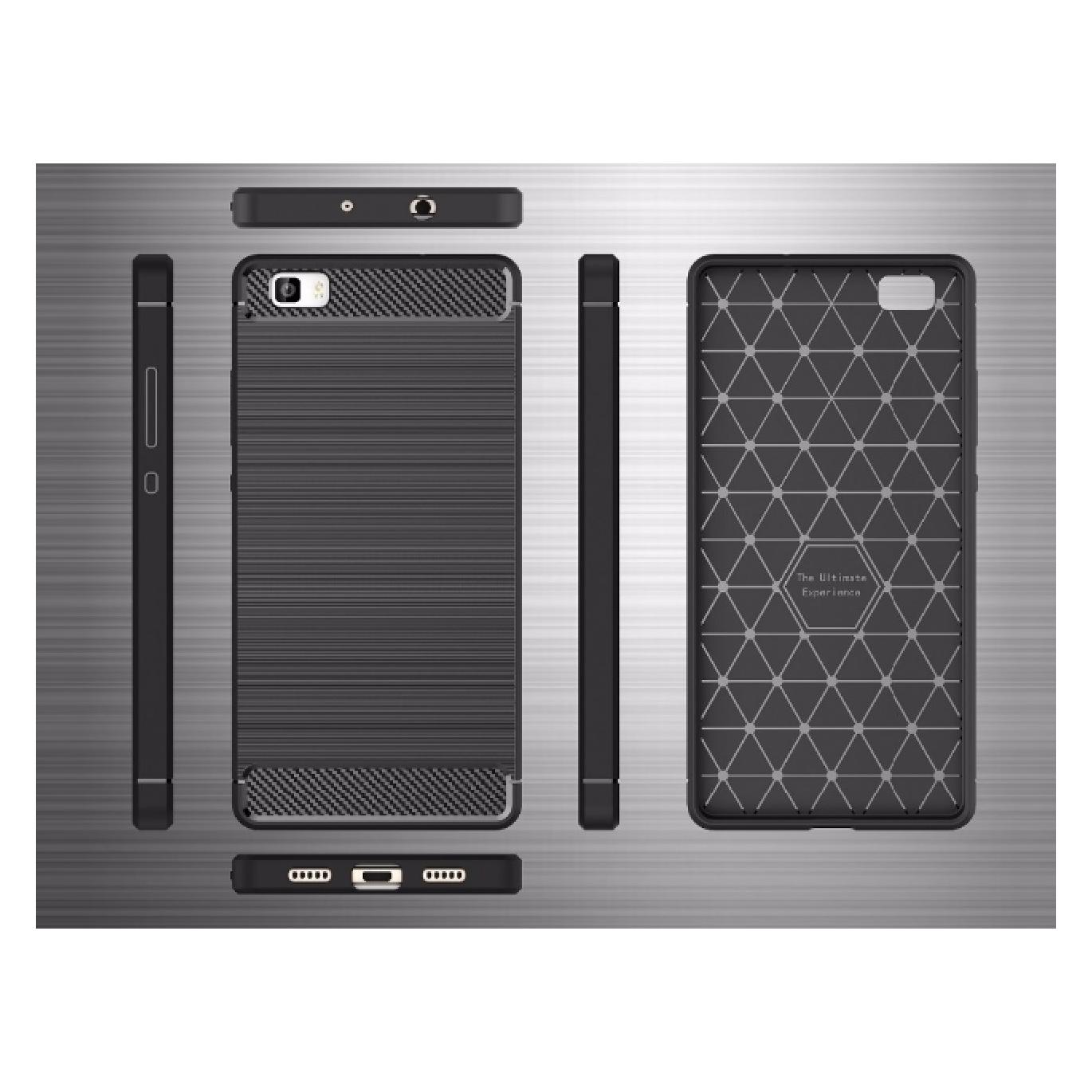 Screenguard Huawei P8 Lite Hülle Carbon Brushed Soft TPU (Huawei P8 Lite) (00022258)