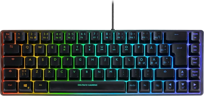Deltaco DK240 mini 60% Gaming Tastatur semi-transparent