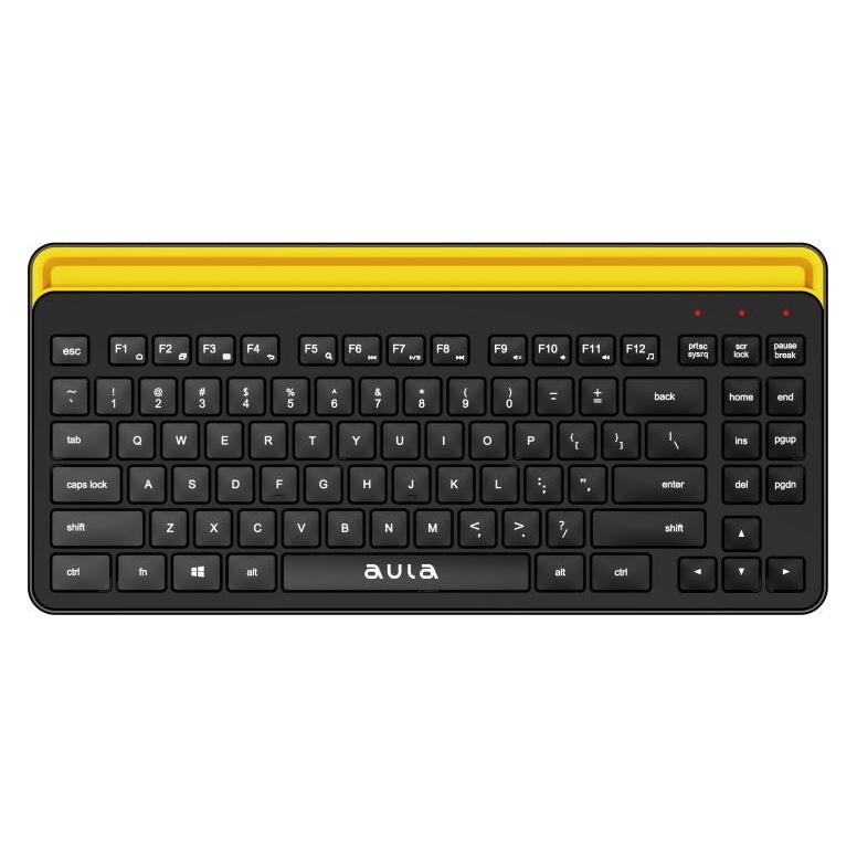 Aula AWK310 Kabellose Bluetooth-Tastatur für Smart TV/PC/Tablet mit EN/RUS-Layout, Schwarz (Eng. Int., Kabellos) (AWK310)