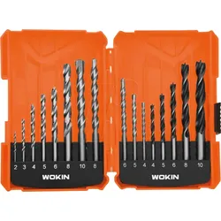 WOKIN 751816 - Spiralbohrer-Set für Metall, Holz und Beton, 16-teilig