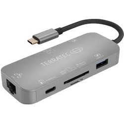Terratec Connect C8 (Docking Port, 7 Ports), Dockingstation + USB Hub, Grau