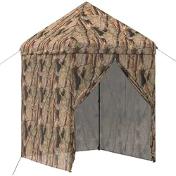 vidaXL, Pavillon, Pop-up Pavillon mit 4 Seitenwänden 2 x 2 m Wald-Tarnfarbe (200 cm, 200 cm)