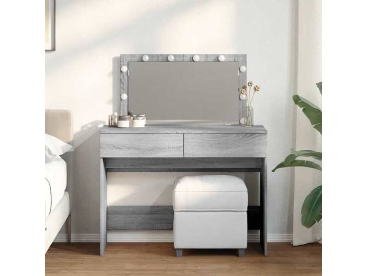 Coiffeuse femme Moderne/Coiffeuse avec LED - 1 Personne - sonoma gris 100x40x120 cm 75855707929