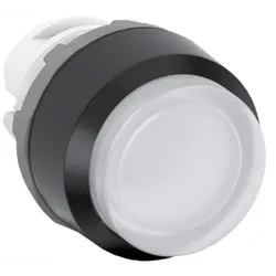 ABB MP4-11W Leuchtdrucktaster, weiss, hoch-verrastend, Frontring, Kunststoff schwarz beleuchtbar