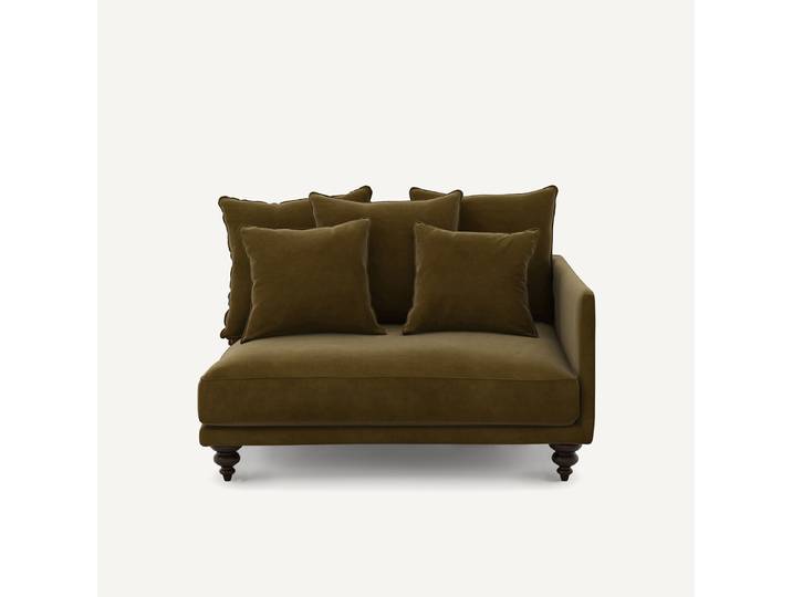 AM.PM Demi canapé velours, Lazare Droit Marron Bronze