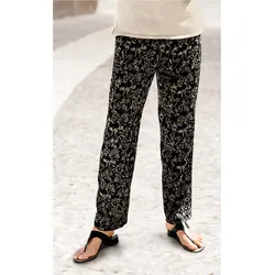 Viskose-Hose in Muster schwarz in Größe 50 von DW-Shop, Schwarz, 50