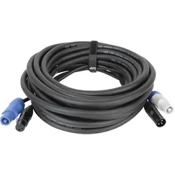 DAP FP20 Hybrid Cable - Power Pro & 3-pin XLR - DMX / Power 15 m - schwarze Ummantelung
