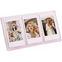 Loveinstant, Bilderrahmen, Bilderrahmen-Ständer – Für 3 Fotos – Für Zink-Drucker/Fuji Instax Mini – Rosa