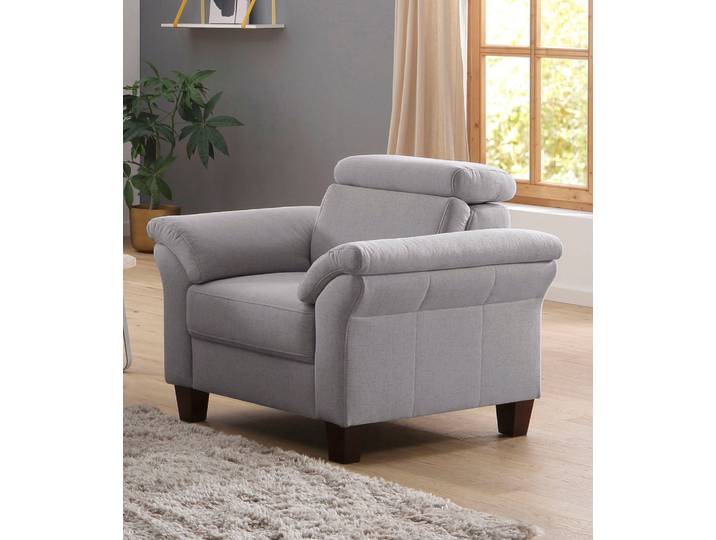 Sessel OTTO HOME Arngast , grau, B:101cm H:84cm T:93cm, Luxus-Microfaser (100% Polyester);Luxus-Microfaser Lederoptik (100% Polyester), ;Struktur fein (100% Polyester), Sessel, Sessel, Inclusive Kopfteilverstellung und Federkern