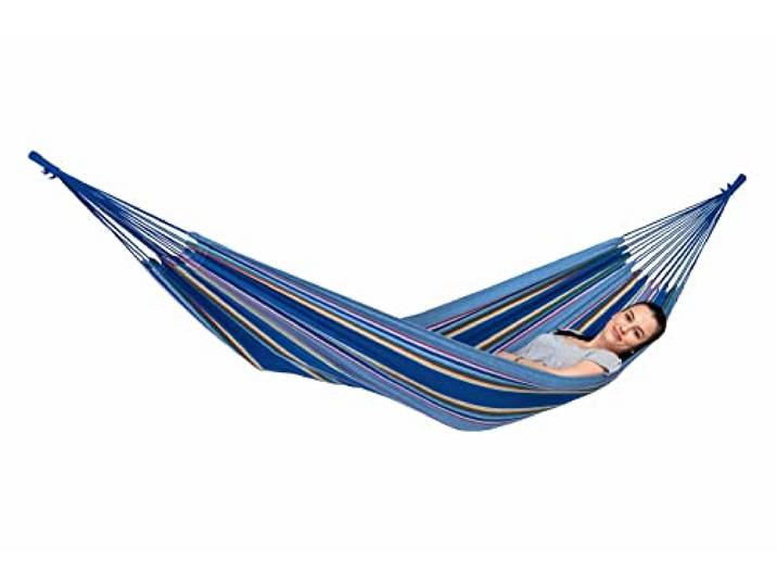AMAZONAS Tahiti Ocean hangmat 200x100cm tot 120kg Weerbestendig UV-bestendig blauw gestreept