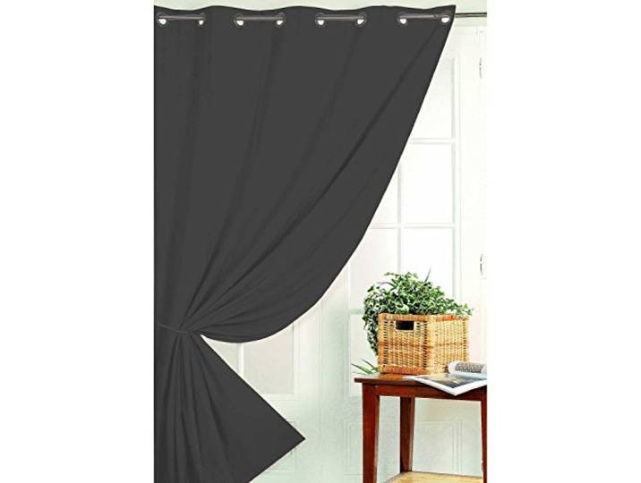 QABANE Homemaison Rideau Occultant Non Feu M1\, Polyester\, Anthracite\, 260x240 cm