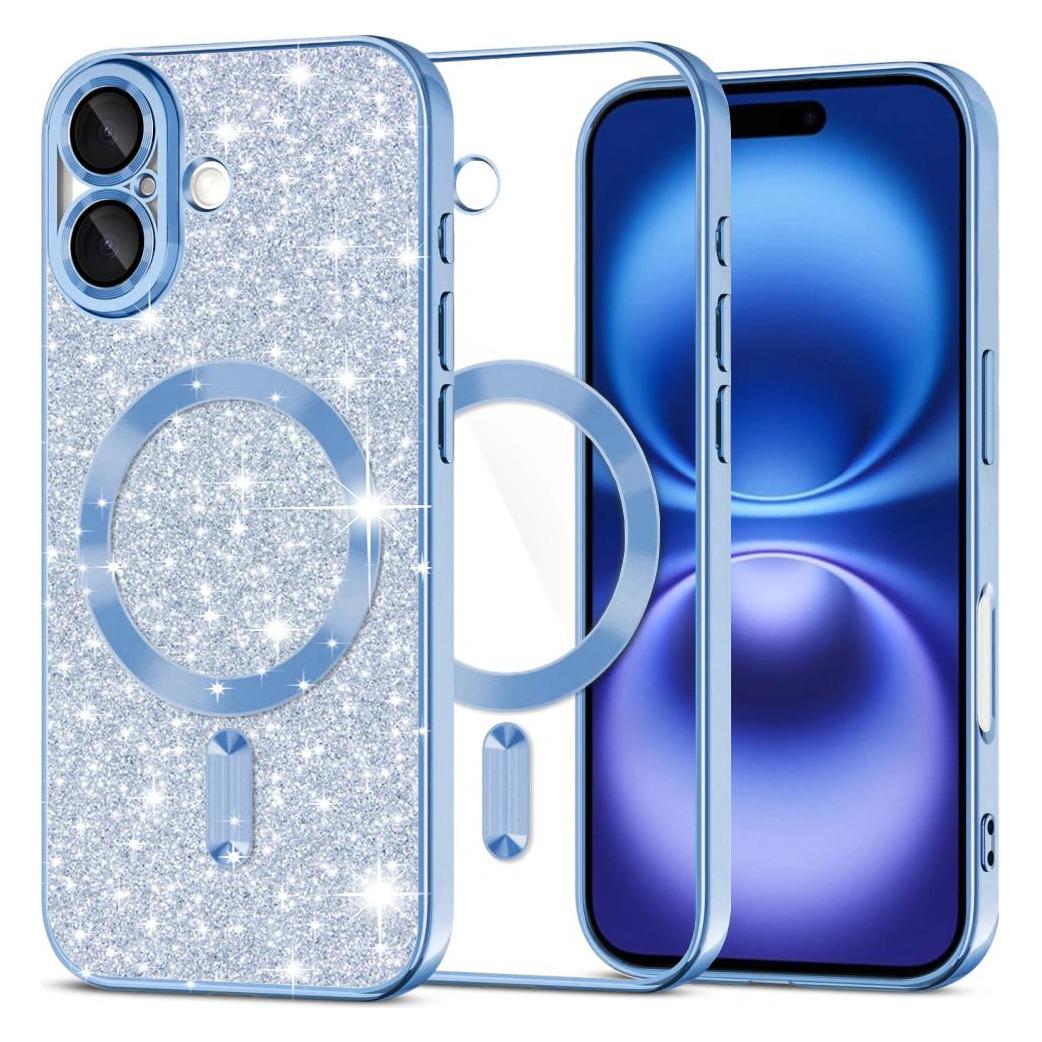 Techsuit - Luxury Glitter MagSafe - iPhone 16 - Light Blue (Apple iPhone 16) (56359541)