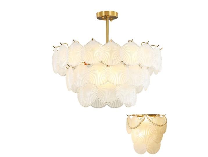 Lustre Moderne de Luxe 2026 en Verre Dépoli Blanc, Luminaire LED E14 Dimmable Nordique pour Décoration Salon Chambre