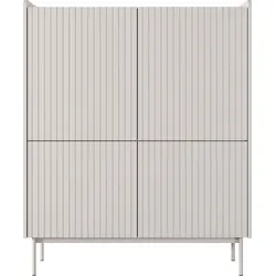 HIGHBOARD Nolle in Beige & Scandi Eiche 103/126/38 cm