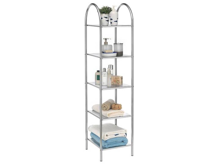 CARO-Möbel BAD Standregal Seca chrom, Chromfarben, Metall, Mode, 34x143x37 cm, Badaccessoires
