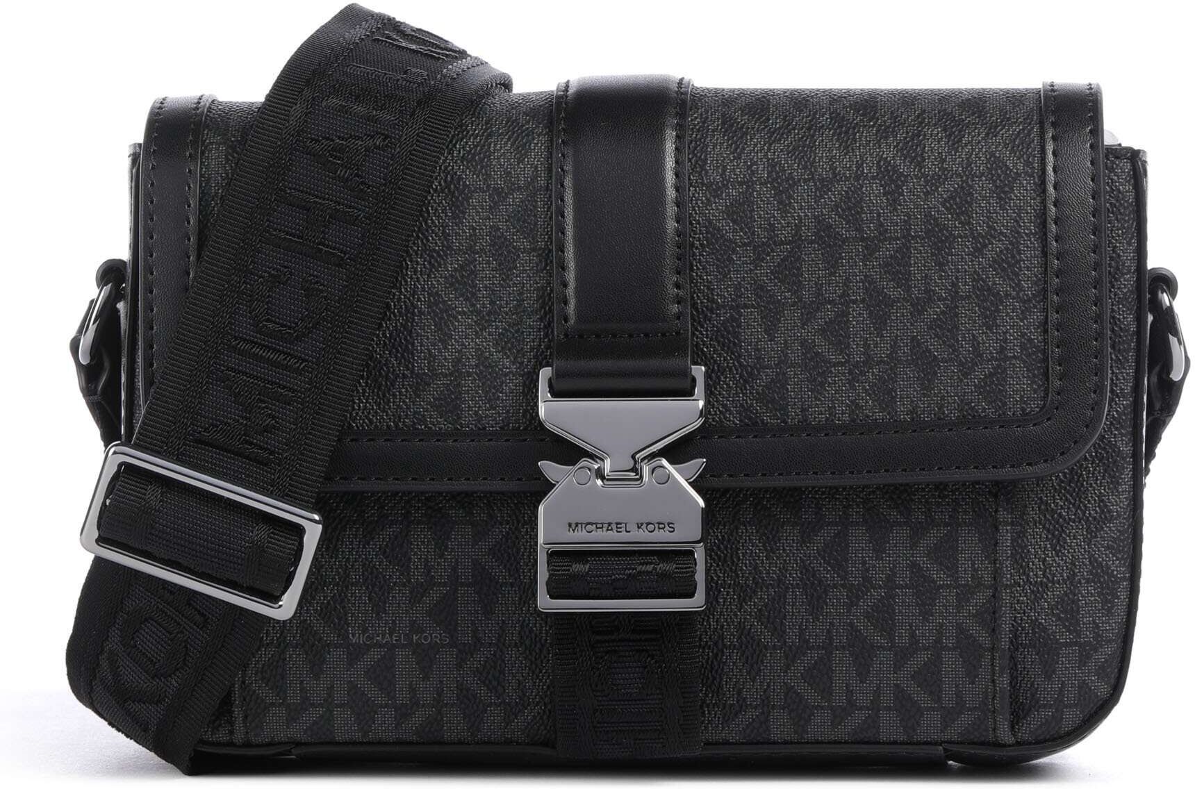 Michael Kors Hudson Umhängetasche aus Leder, schwarz
