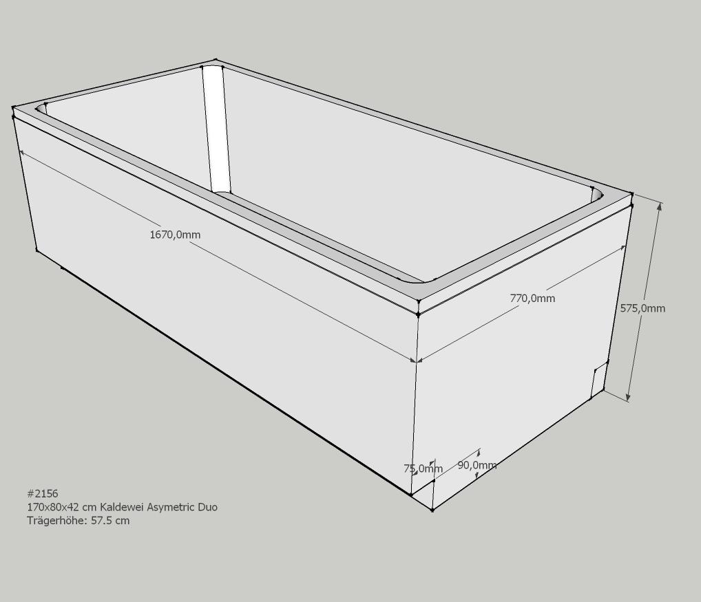 Neuesbad Wannenträger für Kaldewei Asymmetric Duo 170x80 SW11220