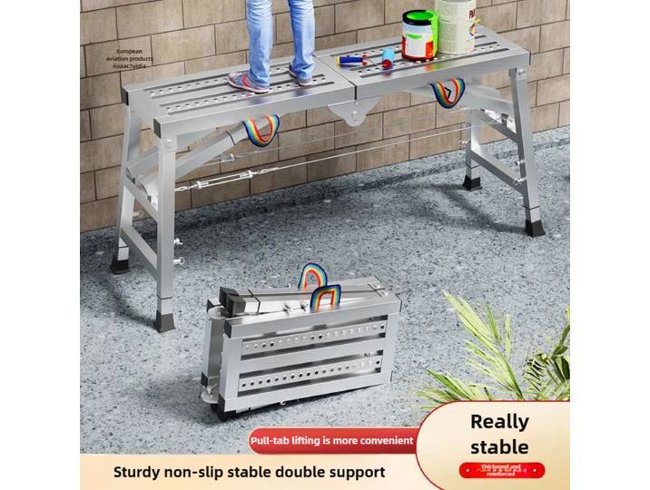 Échafaudage pliant à Double support, échelle de tabouret de cheval en acier épaissi, échelle d'ingénierie, échelle de plate-forme mobile pour la décoration