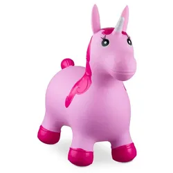 Relaxdays Hüpftier Einhorn Pink,Rot