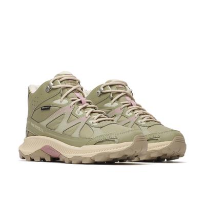 Wanderschuh MERRELL "TEMPO EXP ACTIVE MID GORE-TEX", Damen, Gr. 42, olivine, Synthetik, Schuhe Wanderschuh, wasserdicht dank Gore-Tex Membrane