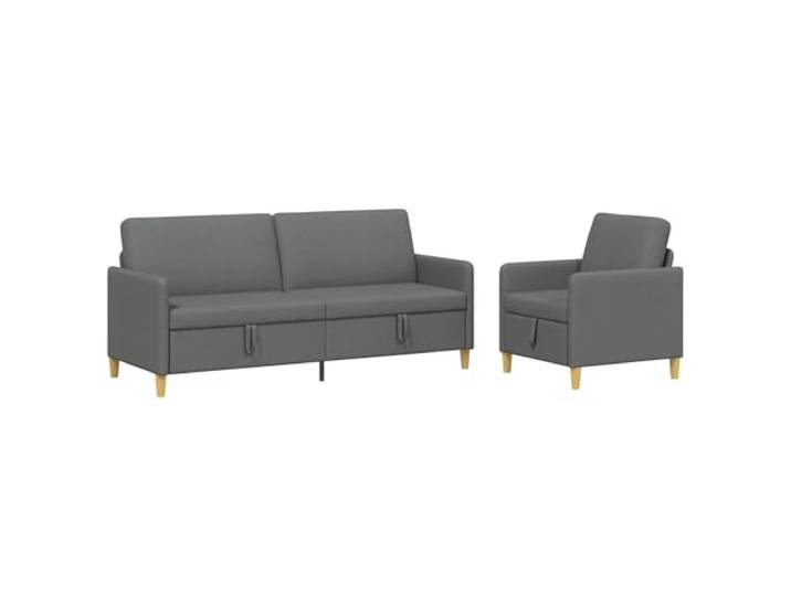 PUGYNBK Sofa mit Aufbewahrung, 2 Stück, dunkelgrau, Polyester, Rahmen aus Aufklappbarer Sitz, verstecktes Fach, abnehmbare Bezüge, vielseitig einsetzbar, einfache Reinigung