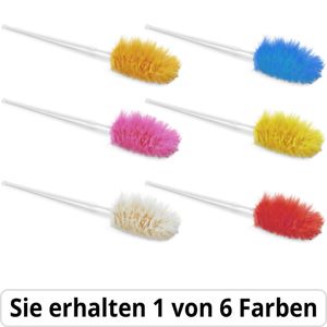 Nölle Staubwedel 280600, farbig sortiert, Lammfell, Teleskopstiel ausziehbar 80 - 105 cm