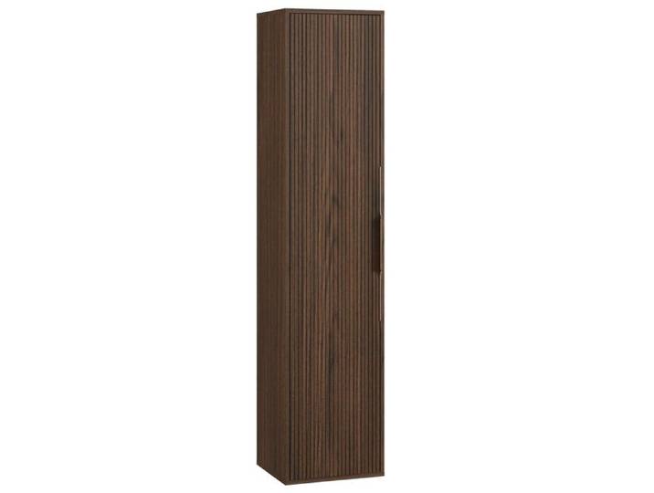 Armoire de salle de bain Rimini 38 x 33 x 170 cm - Brun noyer - Armoire suspendue à 1 porte