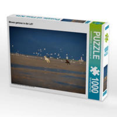 CALVENDO Puzzle Afghanen jagen Möwen am Strand von Sankt Peter-Ording | 1000 Teile Lege-Größe 64x48cm Foto-Puzzle für glückliche Stunden