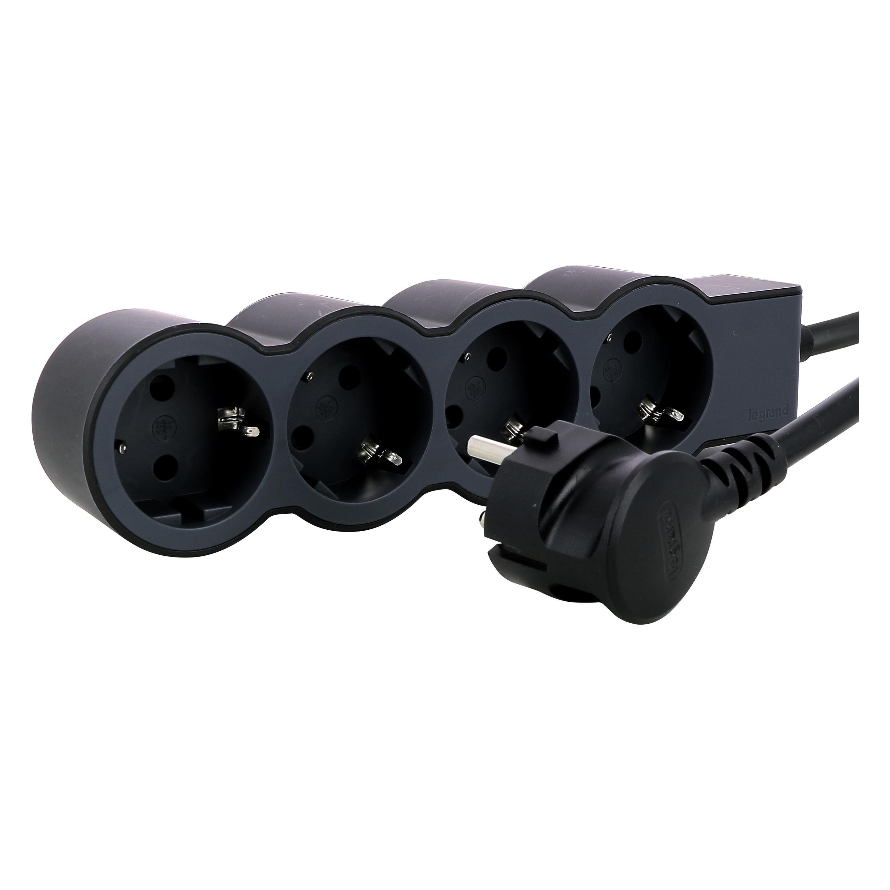 Legrand Flache Steckdosenleiste, 4-fach Steckdose (4x, 5 m) (694570)