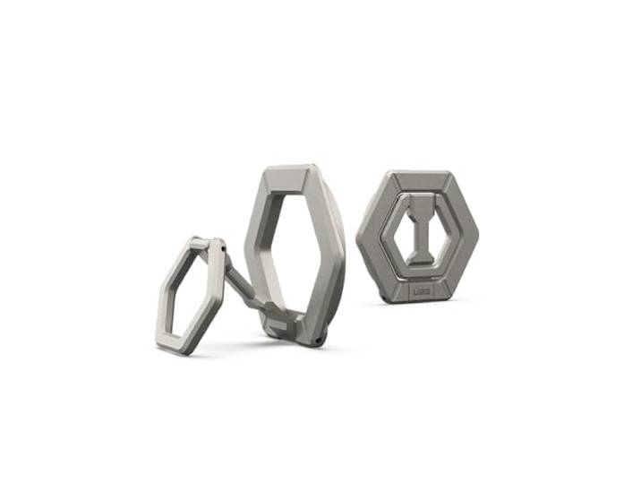 URBAN ARMOR GEAR Magnetische ring / houder / standaard voor magnetische koffers [360 graden draaibaar, kan worden opgezet in staand en liggend formaat, sterke magneten] titan