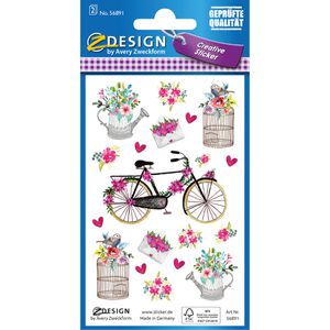 Zweckform Sticker 56891 Z-Design Deko Sticker, Blumen, 38 Aufkleber, 38 Stück