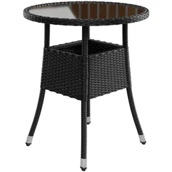 Runder Polyrattan Gartentisch Yoro - Schwarz